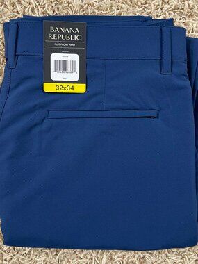 Banana Republic Men's Flat Front Pants Blue, Size 32x34 (New)